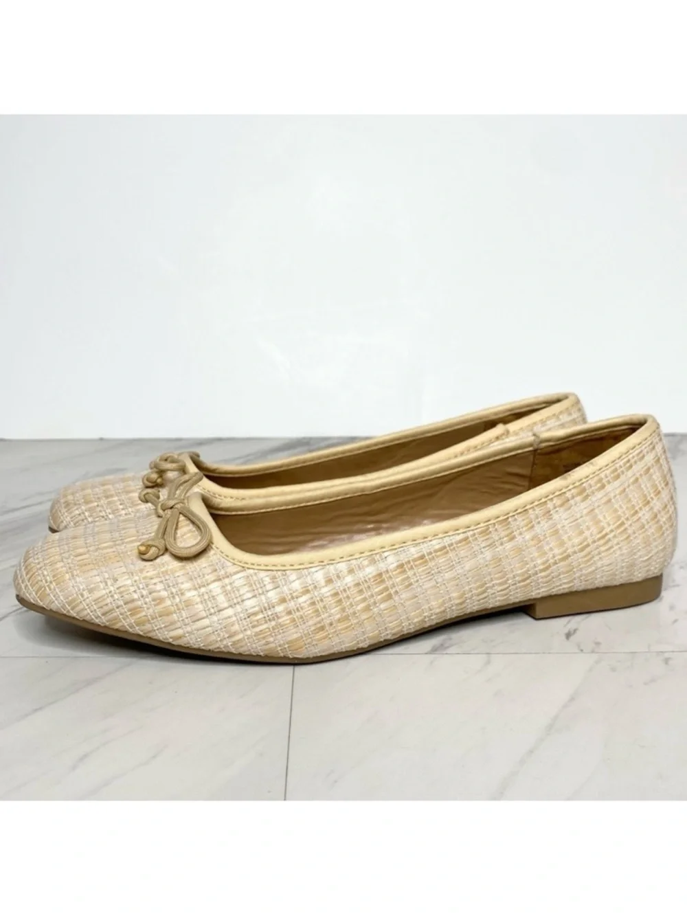 Steve Madden Seemly Natural Raffia Woven Ballet Flat 9M